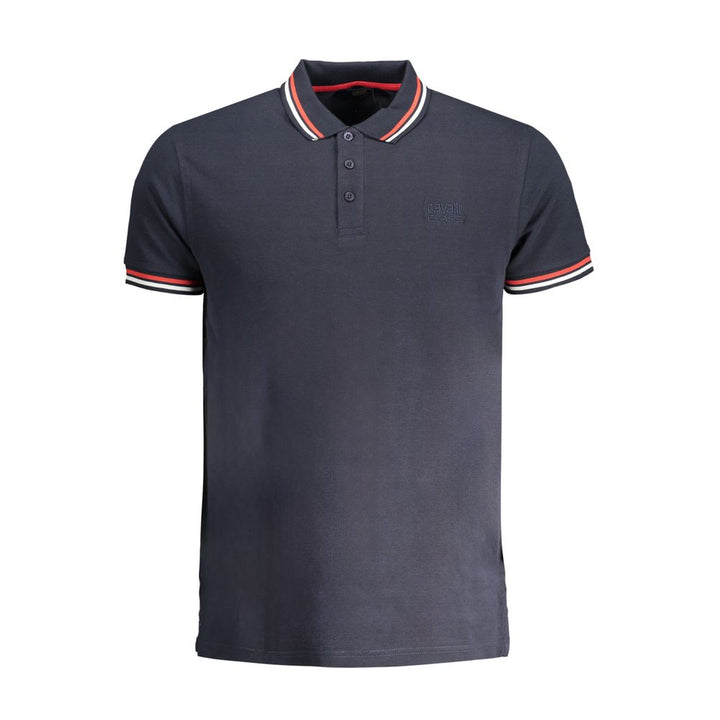 Cavalli Class Navy Cotton Men Polo Shirt