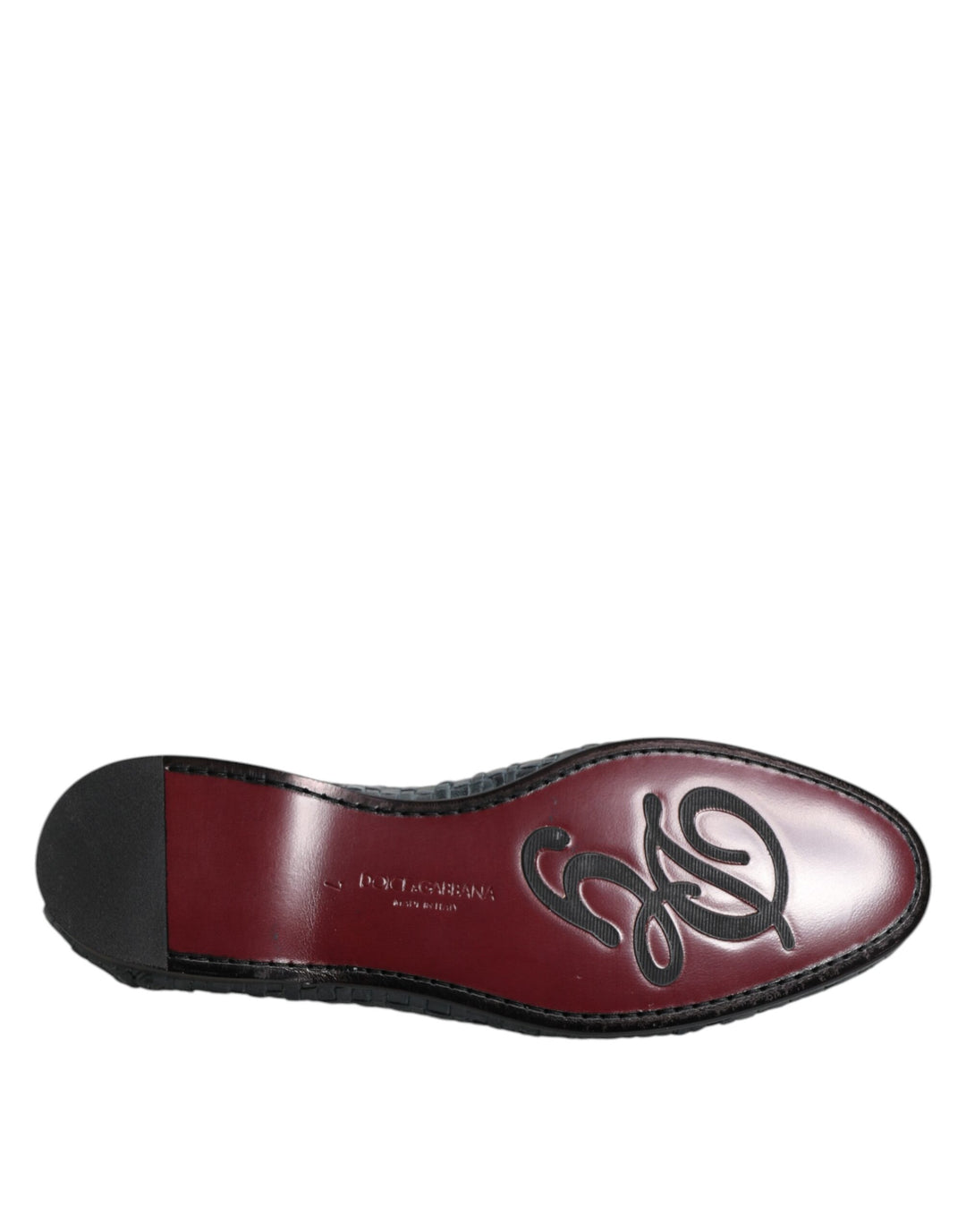 Dolce &amp; Gabbana Blue Woven Leather Slip On Loafers Shoes