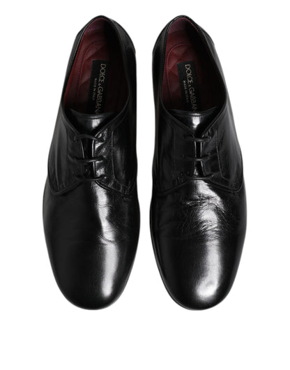 Dolce & Gabbana Black Leather Lace Up Derby Dress Formal Shoes
