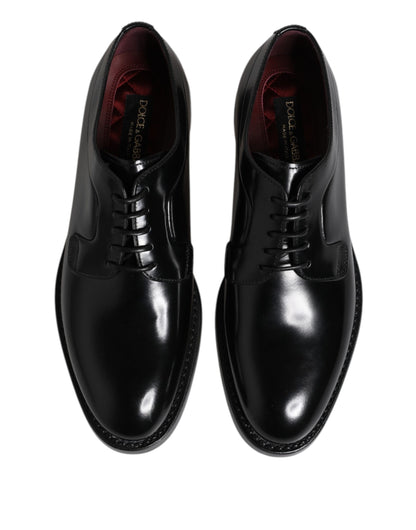 Dolce & Gabbana Black Leather Lace Up Derby Dress Formal Shoes