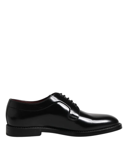 Dolce & Gabbana Black Leather Lace Up Derby Dress Formal Shoes