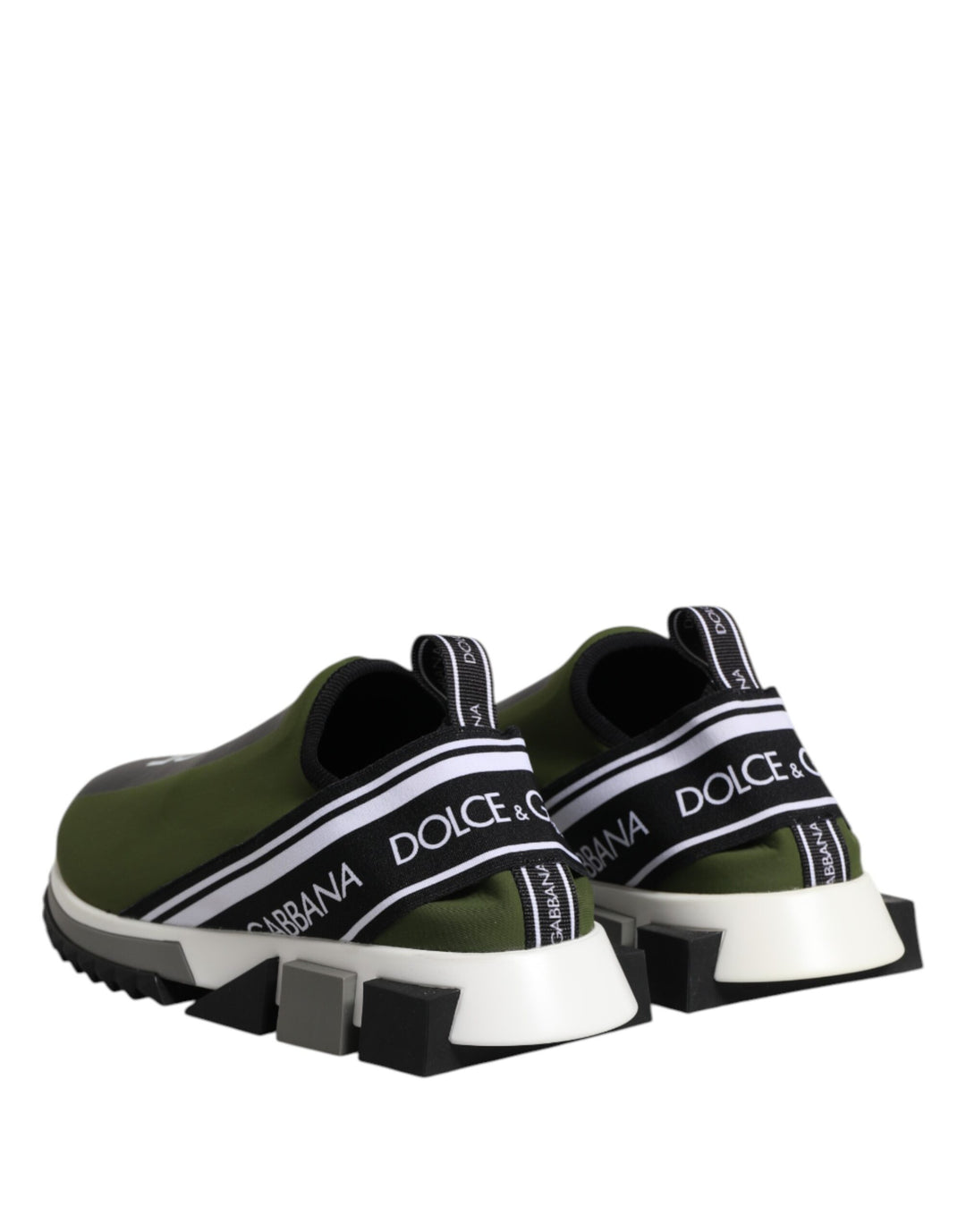 Dolce &amp; Gabbana Green Black Slip On Sorrento Sneakers Shoes
