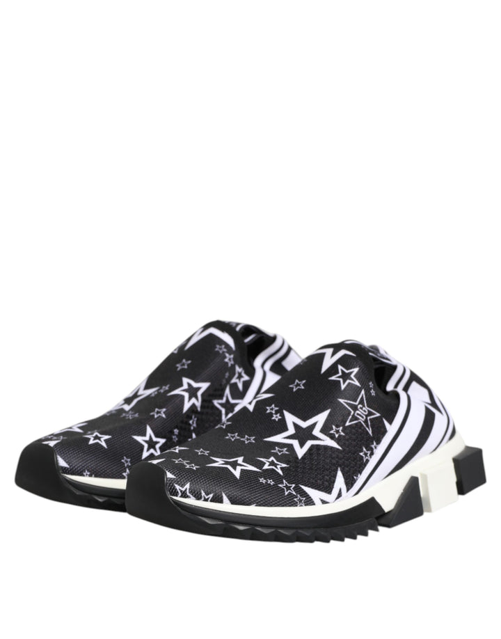 Dolce &amp; Gabbana Black White Sorrento Low Top Sneakers Shoes