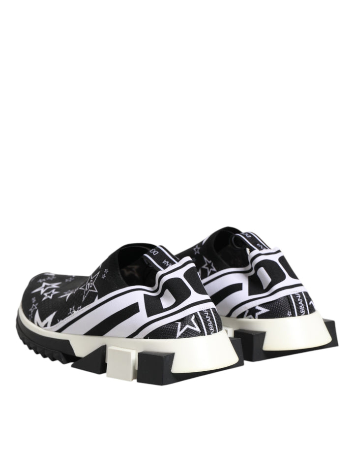 Dolce &amp; Gabbana Black White Sorrento Low Top Sneakers Shoes