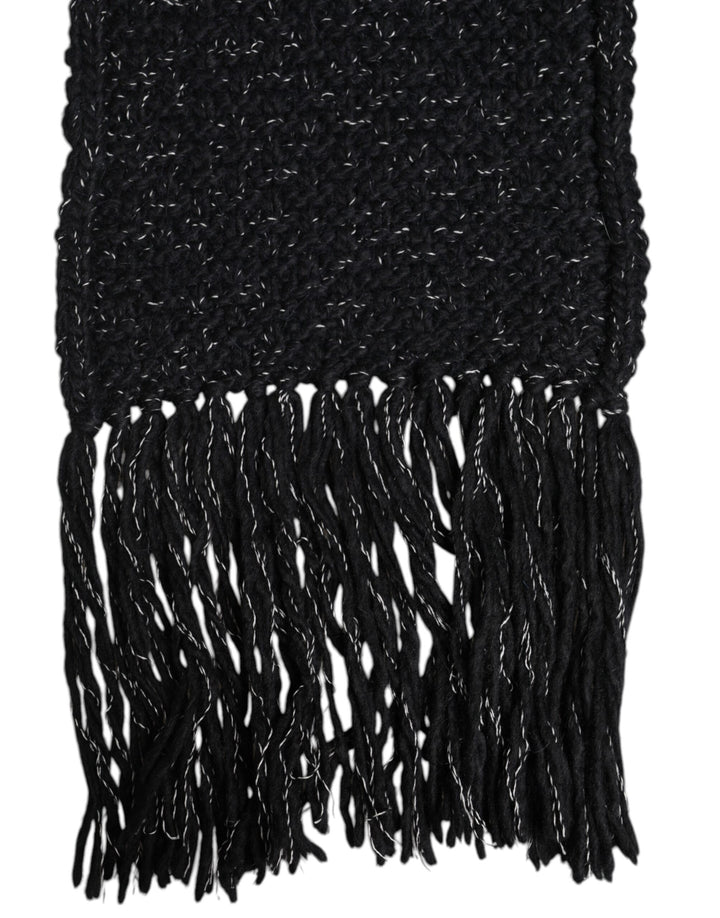 Dolce &amp; Gabbana Black Cashmere Neck Warmer Wrap Shawl Scarf
