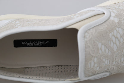 Mocassins élégants blanc cassé Dolce &amp; Gabbana pour femmes
