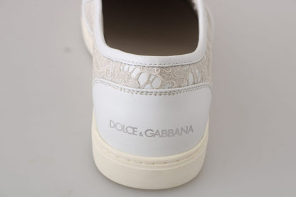 Mocassins élégants blanc cassé Dolce &amp; Gabbana pour femmes