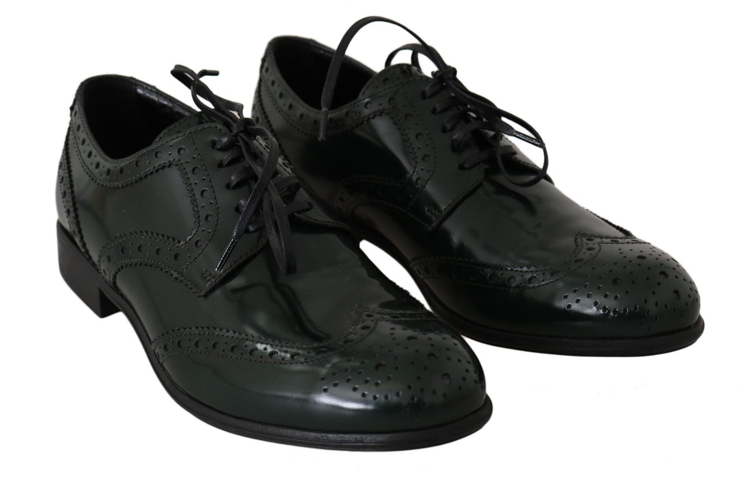 Dolce &amp; Gabbana Élégantes Richelieus Vertes Oxford Ballerines