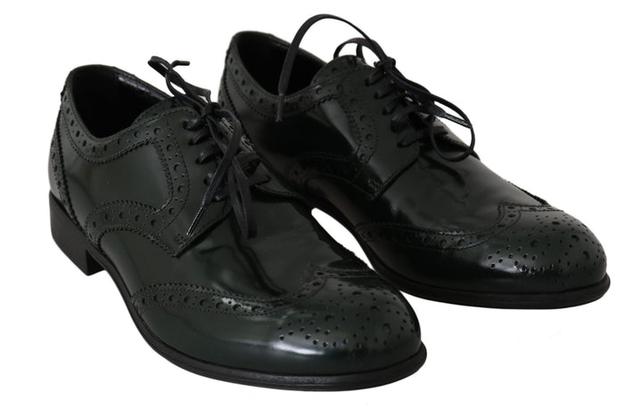 Dolce &amp; Gabbana Élégantes Richelieus Vertes Oxford Ballerines