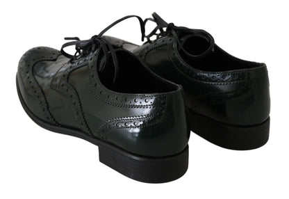 Dolce &amp; Gabbana Élégantes Richelieus Vertes Oxford Ballerines