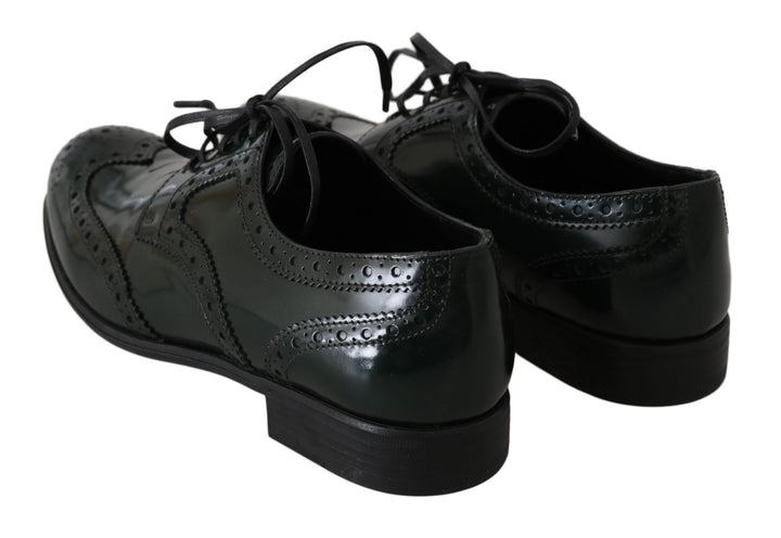 Dolce &amp; Gabbana Élégantes Richelieus Vertes Oxford Ballerines