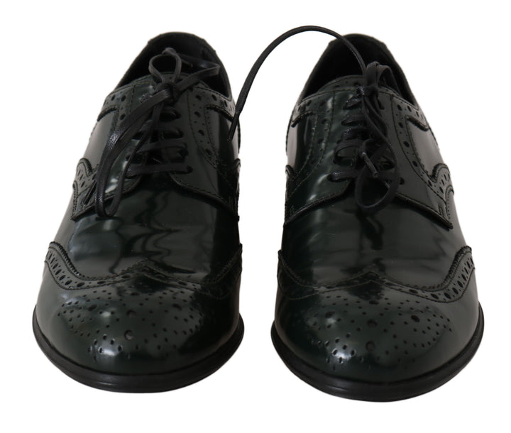 Dolce &amp; Gabbana Élégantes Richelieus Vertes Oxford Ballerines