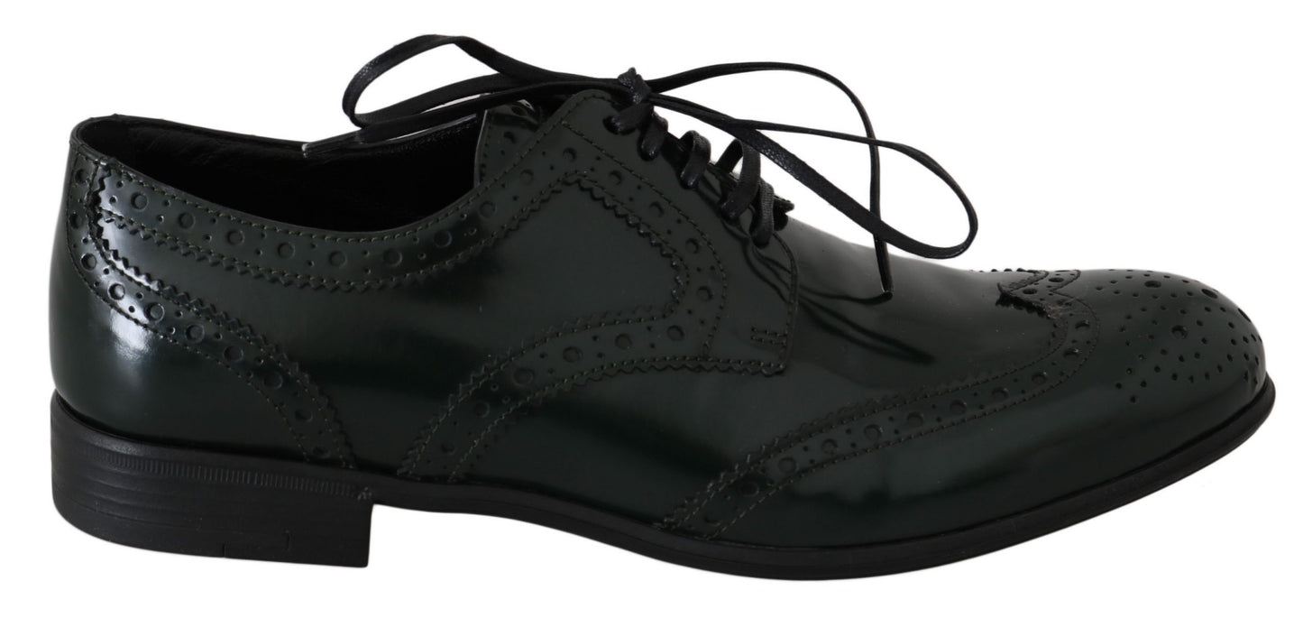 Dolce &amp; Gabbana Élégantes Richelieus Vertes Oxford Ballerines