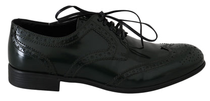 Dolce &amp; Gabbana Élégantes Richelieus Vertes Oxford Ballerines