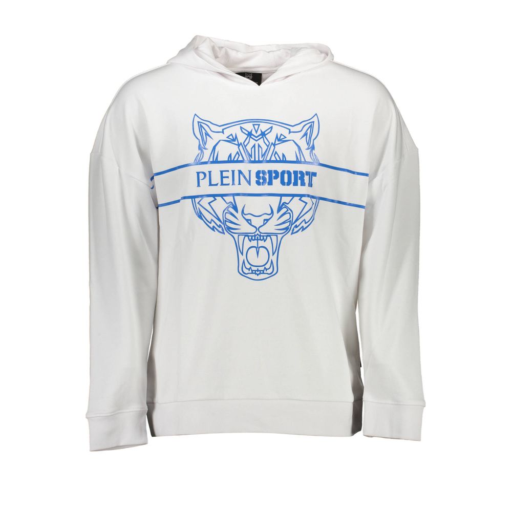 Plein Sport White Cotton Men's Hooded Sweatshirt