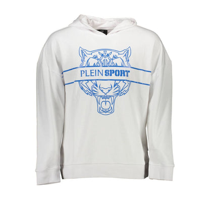 Plein Sport White Cotton Men's Hooded Sweatshirt