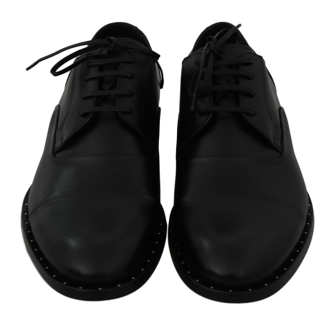 Chaussures habillées élégantes en cuir noir Dolce &amp;amp; Gabbana