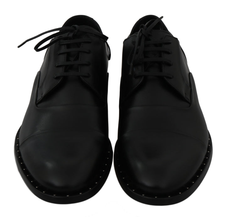Chaussures habillées élégantes en cuir noir Dolce &amp;amp; Gabbana
