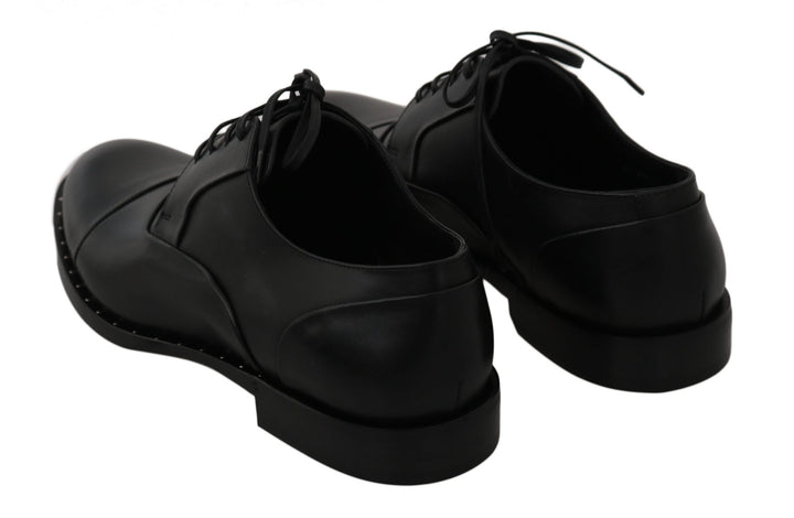 Chaussures habillées élégantes en cuir noir Dolce &amp;amp; Gabbana