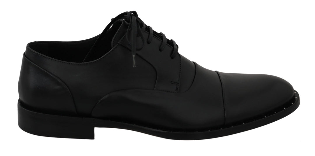 Chaussures habillées élégantes en cuir noir Dolce &amp;amp; Gabbana