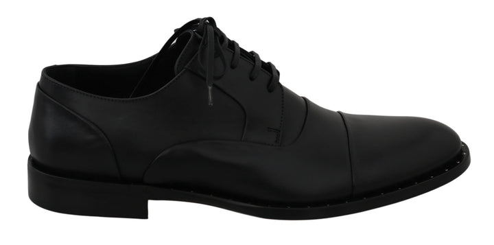 Chaussures habillées élégantes en cuir noir Dolce &amp;amp; Gabbana
