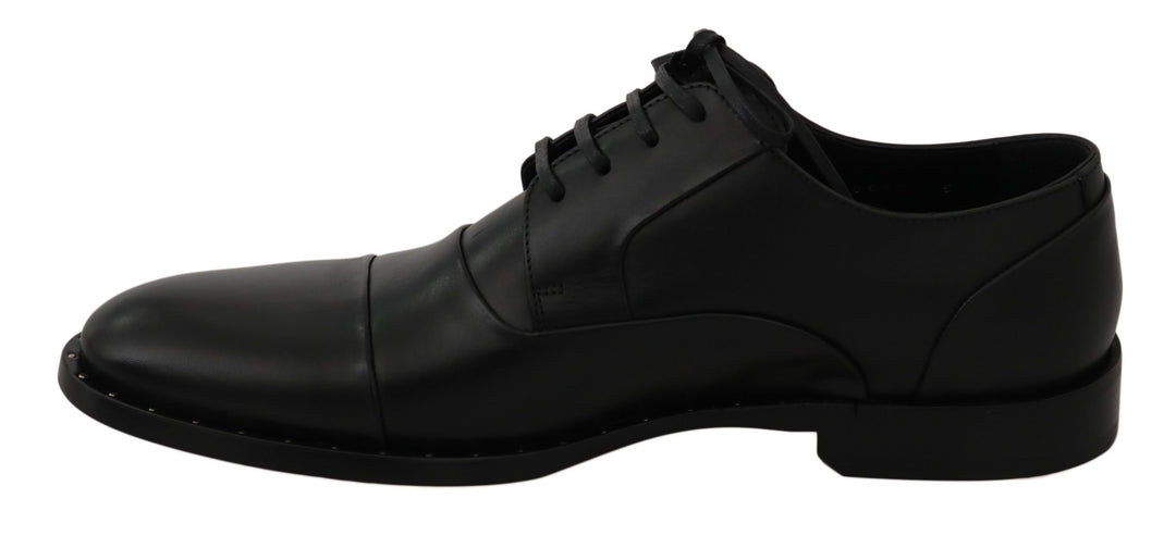 Chaussures habillées élégantes en cuir noir Dolce &amp;amp; Gabbana