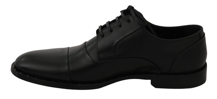 Chaussures habillées élégantes en cuir noir Dolce &amp;amp; Gabbana