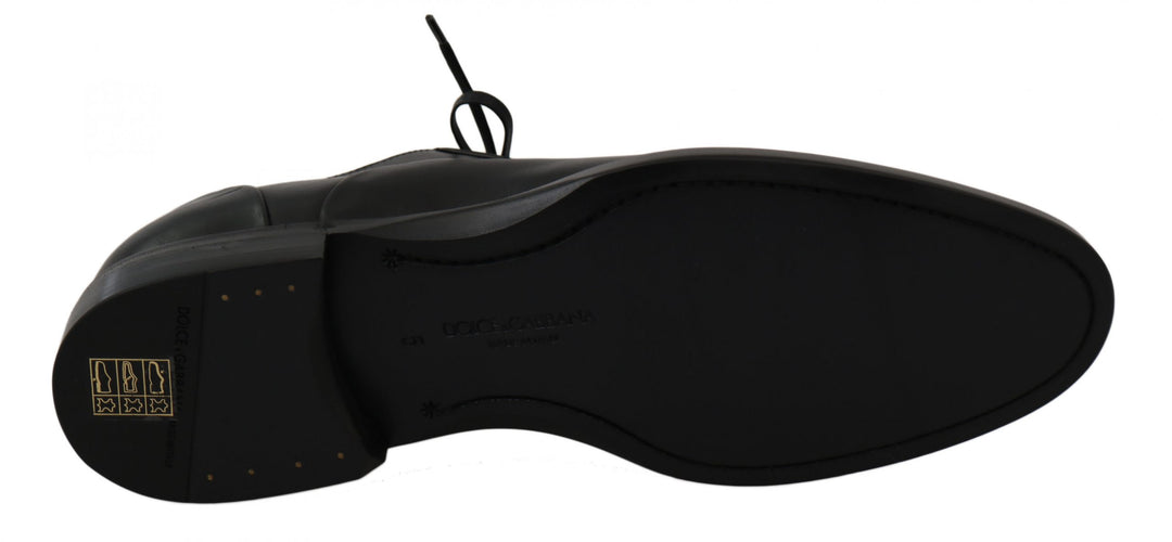 Chaussures habillées élégantes en cuir noir Dolce &amp;amp; Gabbana