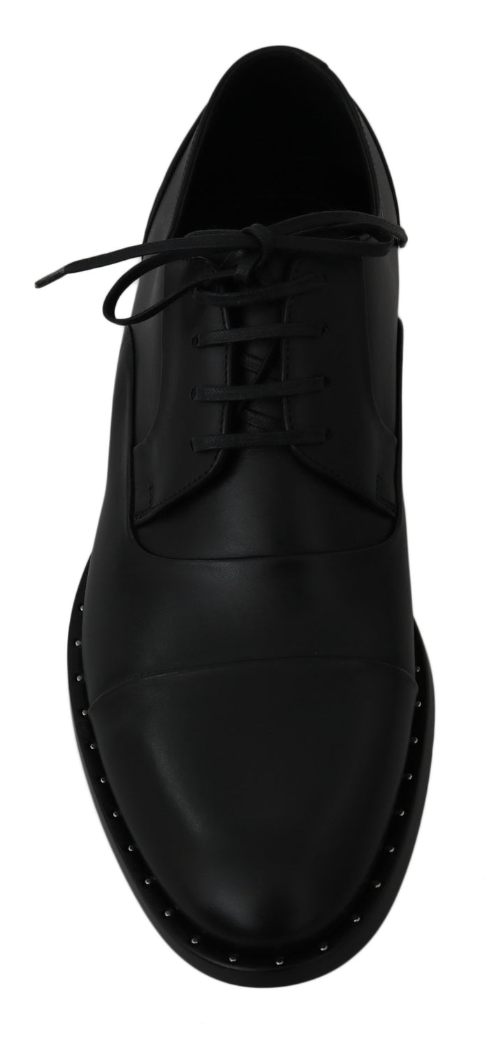 Chaussures habillées élégantes en cuir noir Dolce &amp;amp; Gabbana