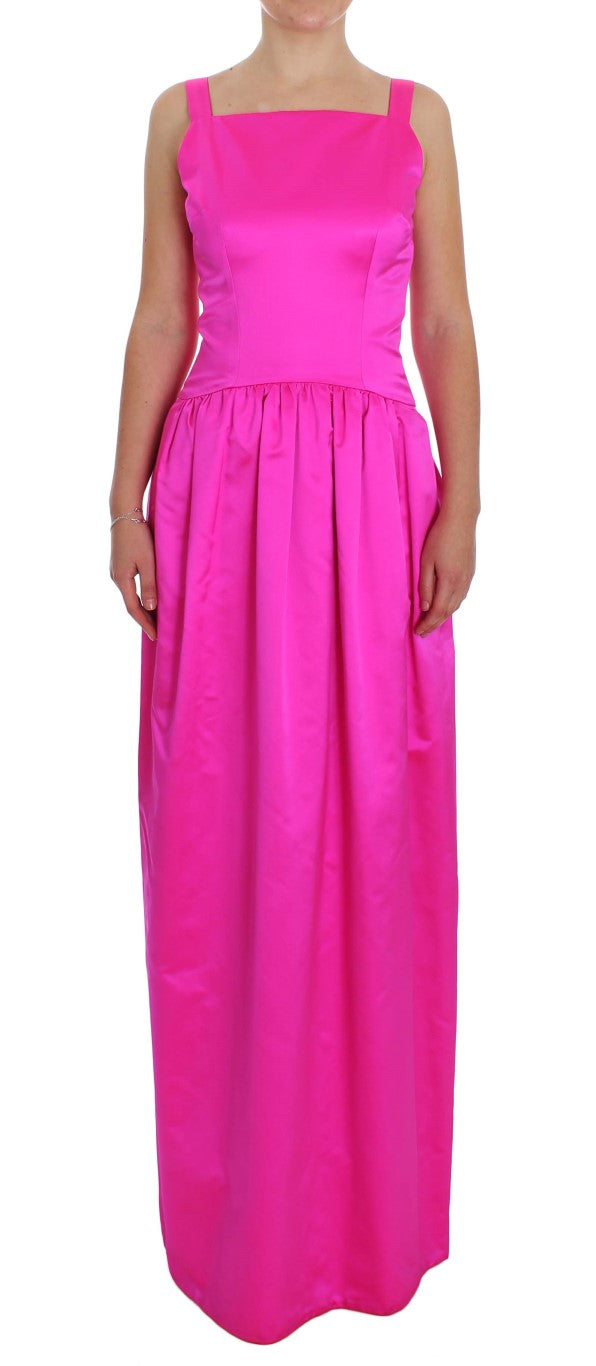Dolce & Gabbana Pink Silk Long Sheath Ball Gown Dress women’s dress