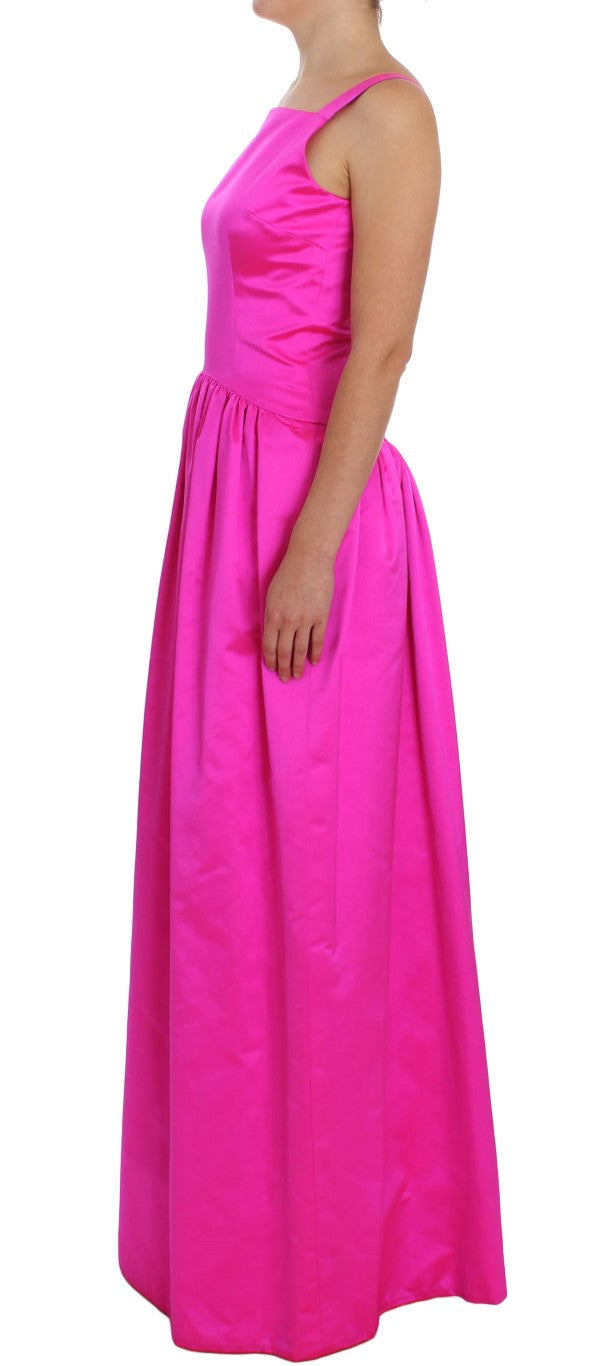 Dolce & Gabbana Pink Silk Long Sheath Ball Gown Dress women’s dress