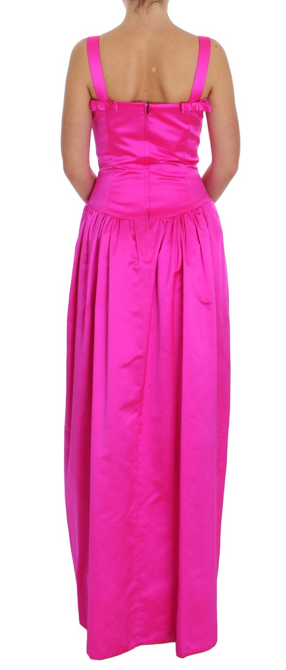 Dolce &amp; Gabbana Pink Silk Long Sheath Ball Gown Dress women’s dress