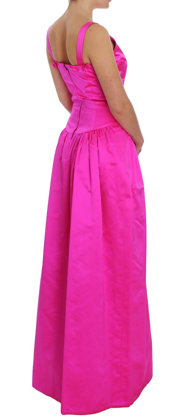 Dolce &amp; Gabbana Pink Silk Long Sheath Ball Gown Dress women’s dress