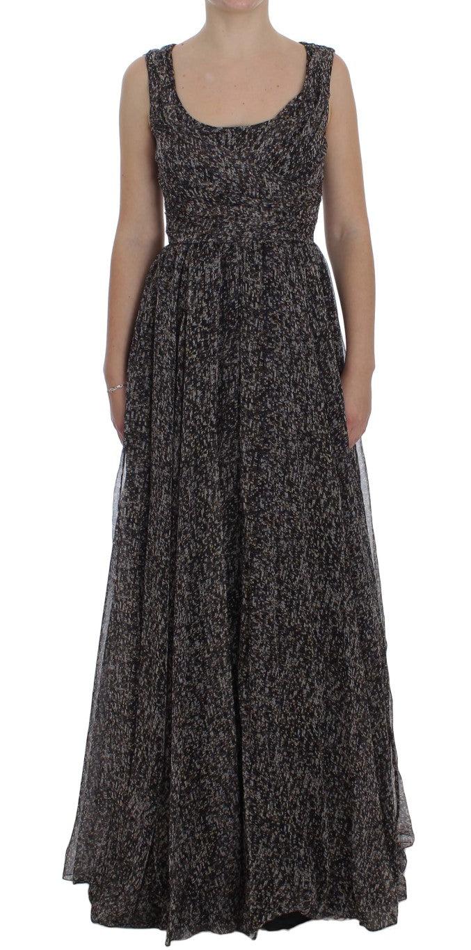 Dolce &amp; Gabbana Dark Silk Shift Gown Full Length Dress women’s dress