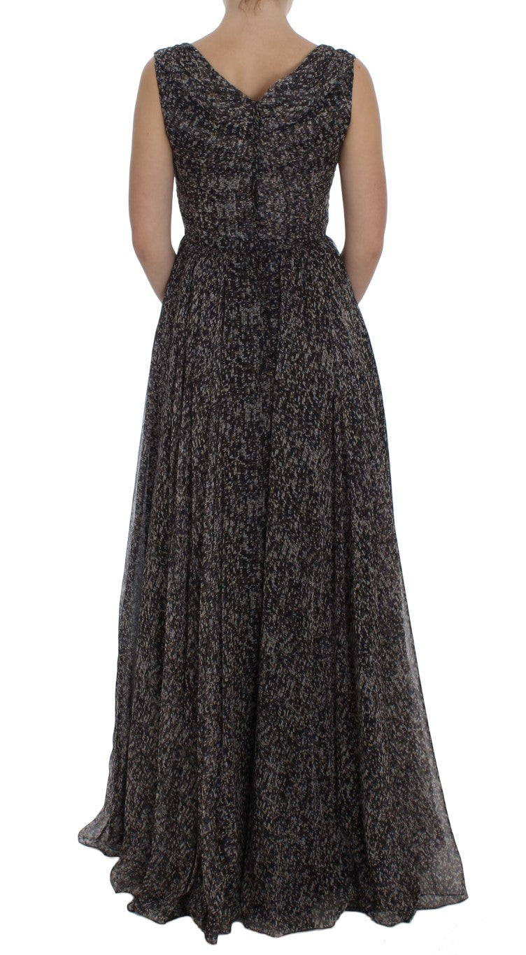 Dolce &amp; Gabbana Dark Silk Shift Gown Full Length Dress women’s dress