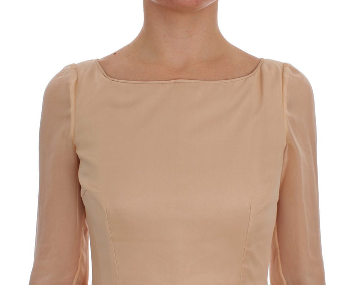Dolce &amp; Gabbana Beige Silk Ball Gown Full Length Dress women’s dress
