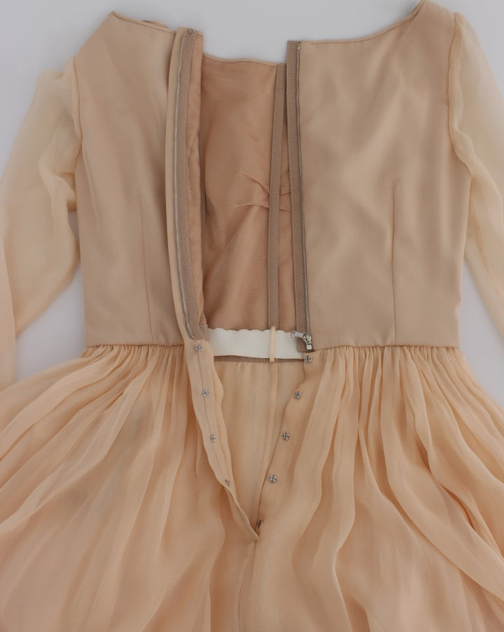 Dolce &amp; Gabbana Beige Silk Ball Gown Full Length Dress women’s dress