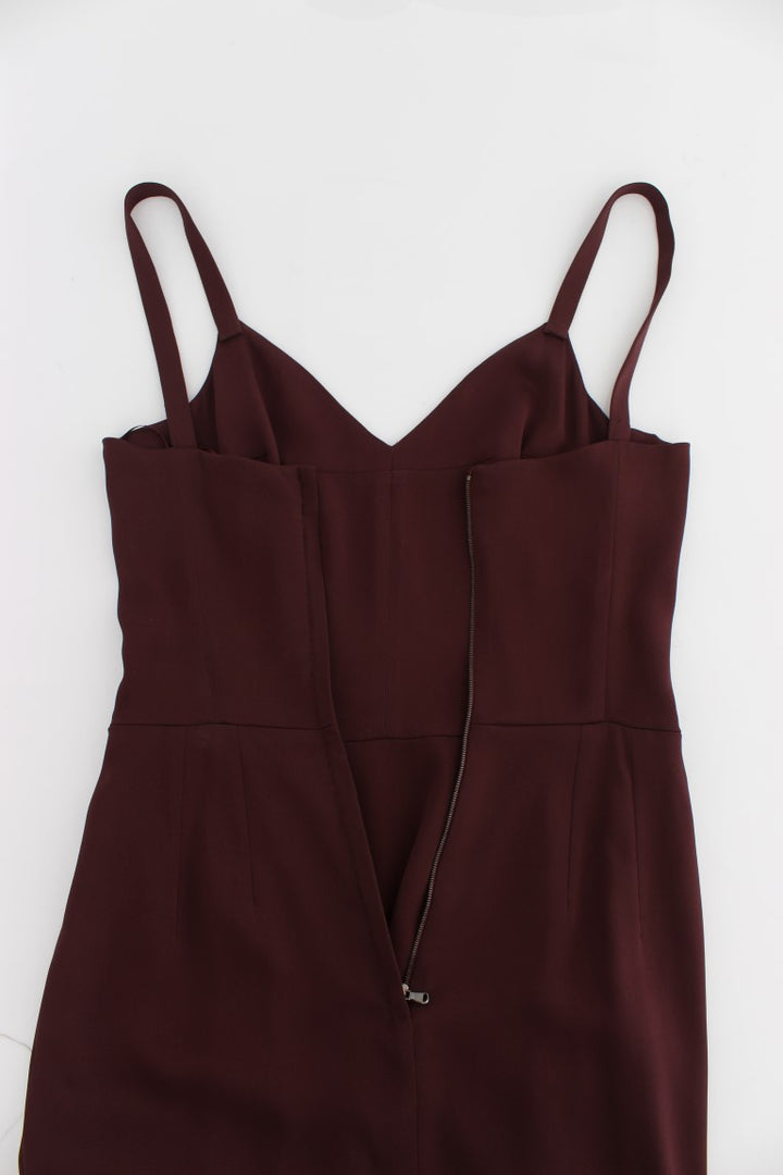 Dolce &amp; Gabbana Bordeaux Stretch Full Length Sheath Dress