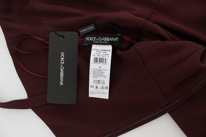 Dolce &amp; Gabbana Bordeaux Stretch Full Length Sheath Dress