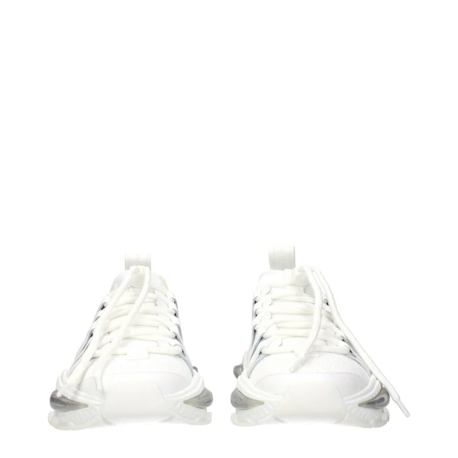 Dolce & Gabbana White Fabric Athletic Sneakers