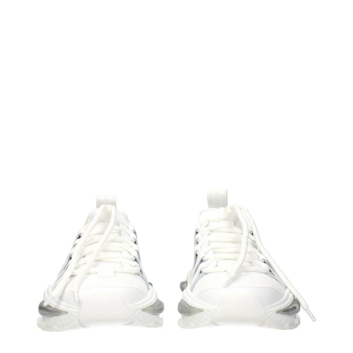 Dolce & Gabbana White Fabric Athletic Sneakers