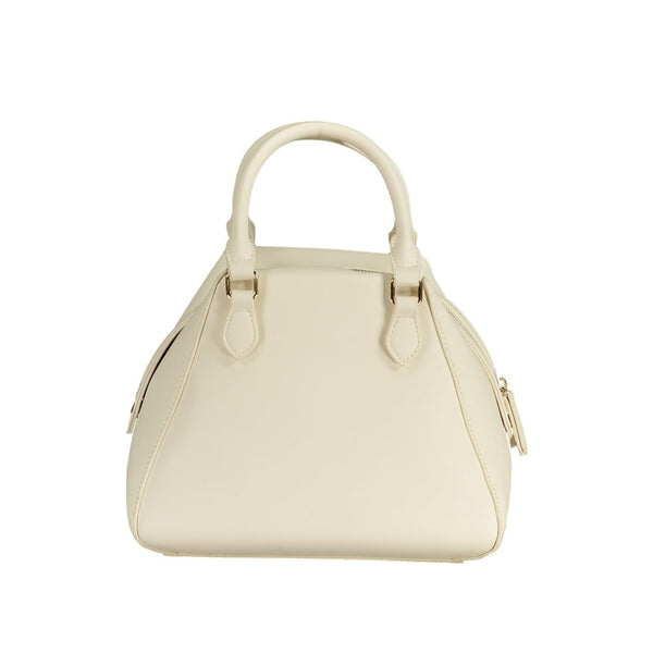 Mario Valentino - Bianco Polyurethane Women’s Bag with Handles and Shoulder Strap