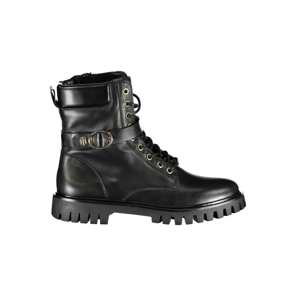 Tommy Hilfiger Black Polyurethane Women Stivaletto