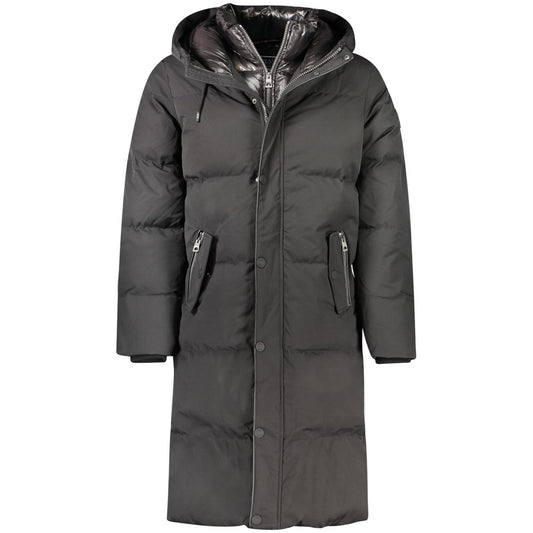 Guess Jeans Black Polyester Full-Length Jacket