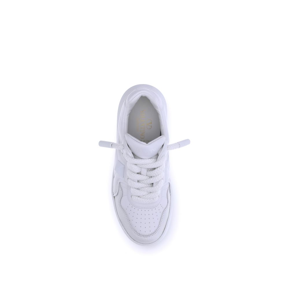 Valentino Garavani White Calf Leather Bos Taurus Chunky Sneakers