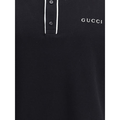 Gucci Black Cotton Polo Shirt
