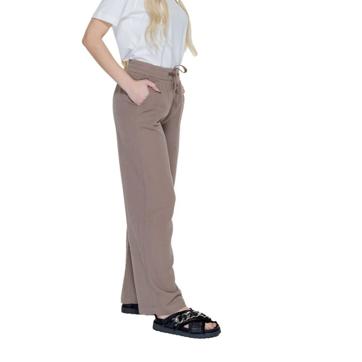 Street One Brown Cotton Casual Pants