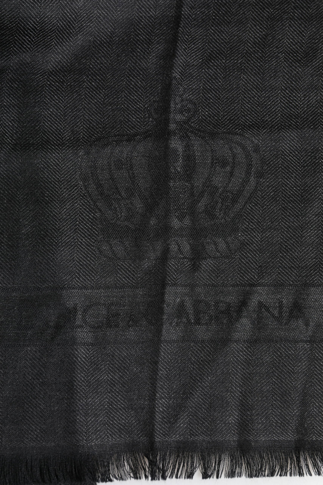 Dolce &amp; Gabbana Dark Gray Cashmere Fringes Neck Warmer Scarf