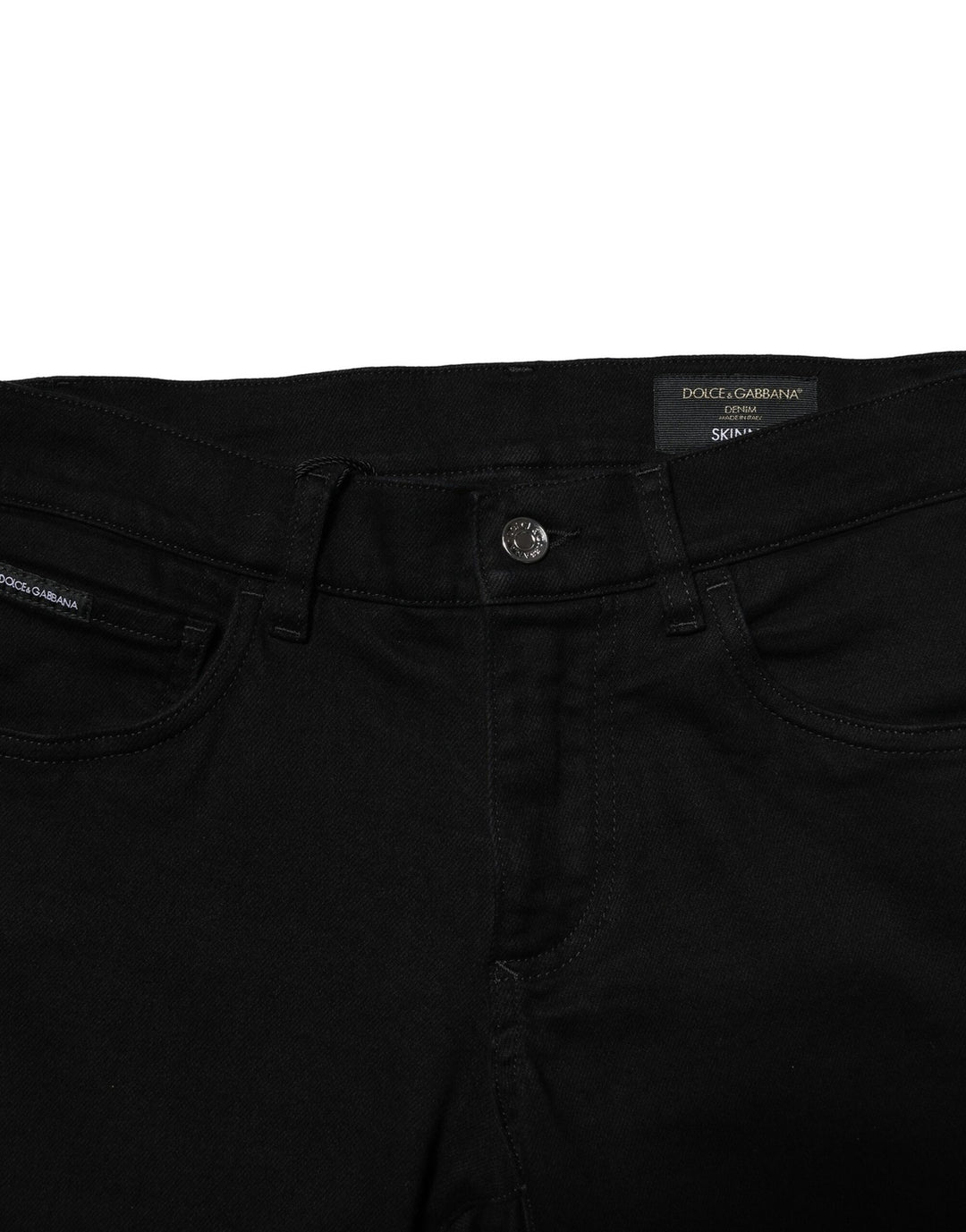 Dolce &amp; Gabbana Black Cotton Stretch Skinny Men Denim Jeans