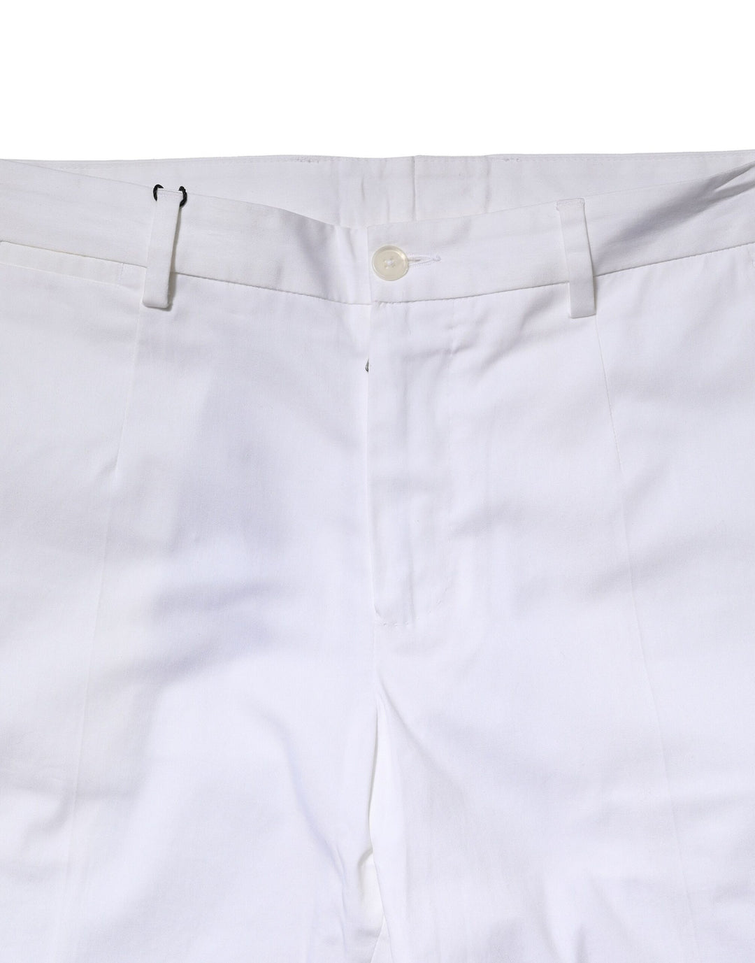 Dolce &amp; Gabbana White Cotton Straight Logo Men Pants